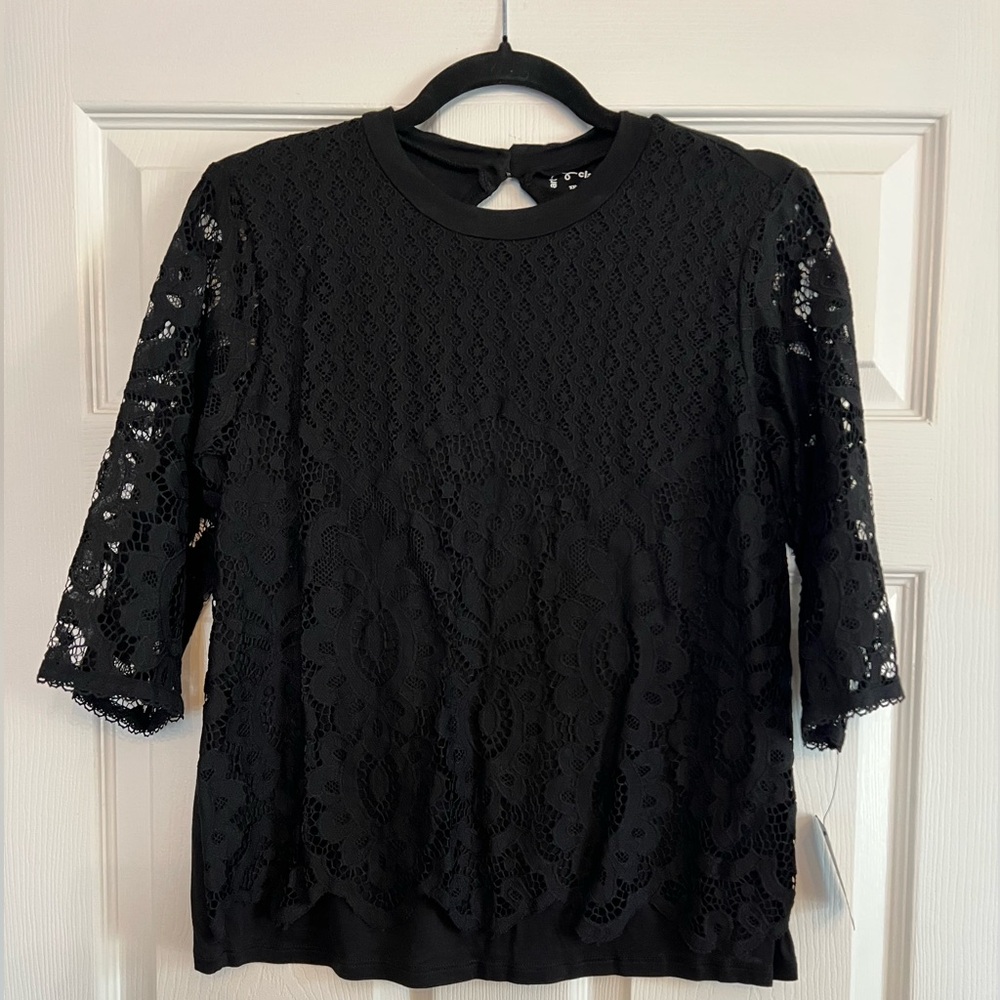 Art Class Black Lace Kids Blouse